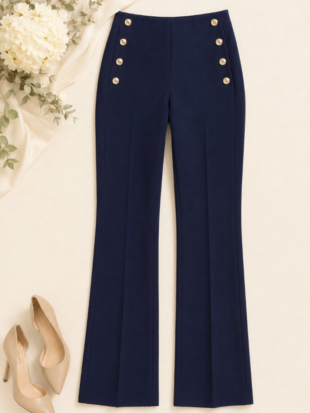 Jones New York Women’s High-Rise Bootcut Sailor Pants Navy Size 6 NWT - Picture 3 of 7